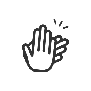 拍手のアイコン | 【商用OK/無料】シンプルなフリーアイコン素材サイトSATO ICONS | 丸みのあるアウトラインとシルエットのアイコン ...